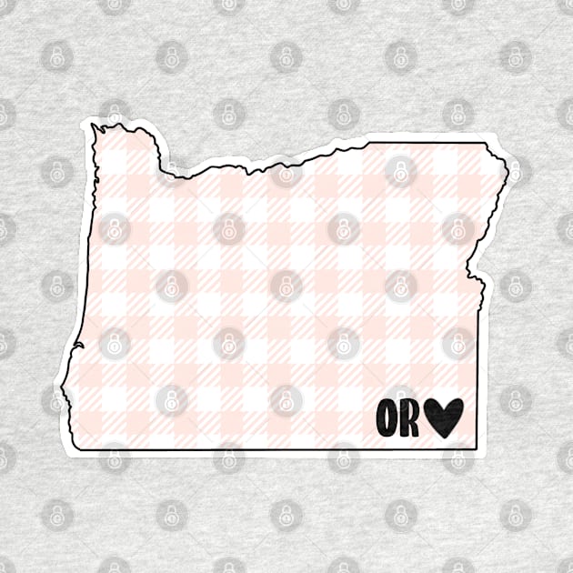 USA States: Oregon (pink plaid) by LetsOverThinkIt